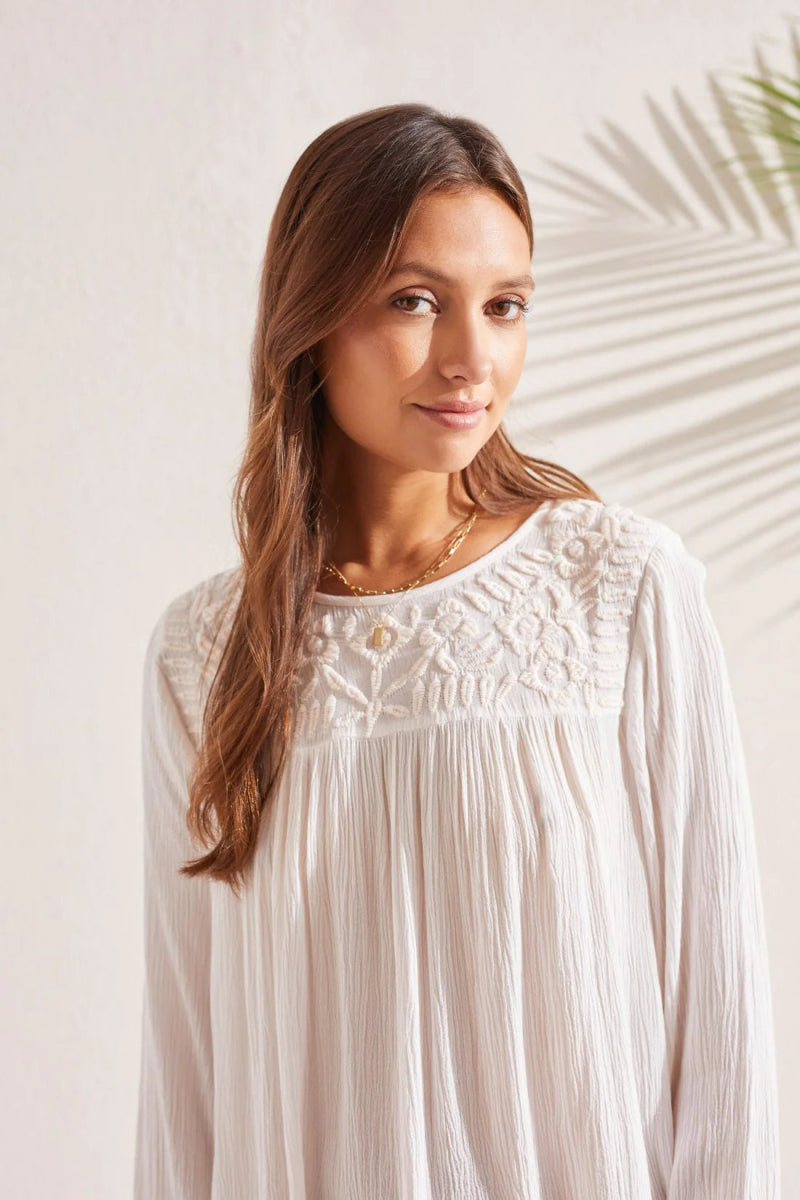 TR5380o Embroidered Blouse - kc clothing