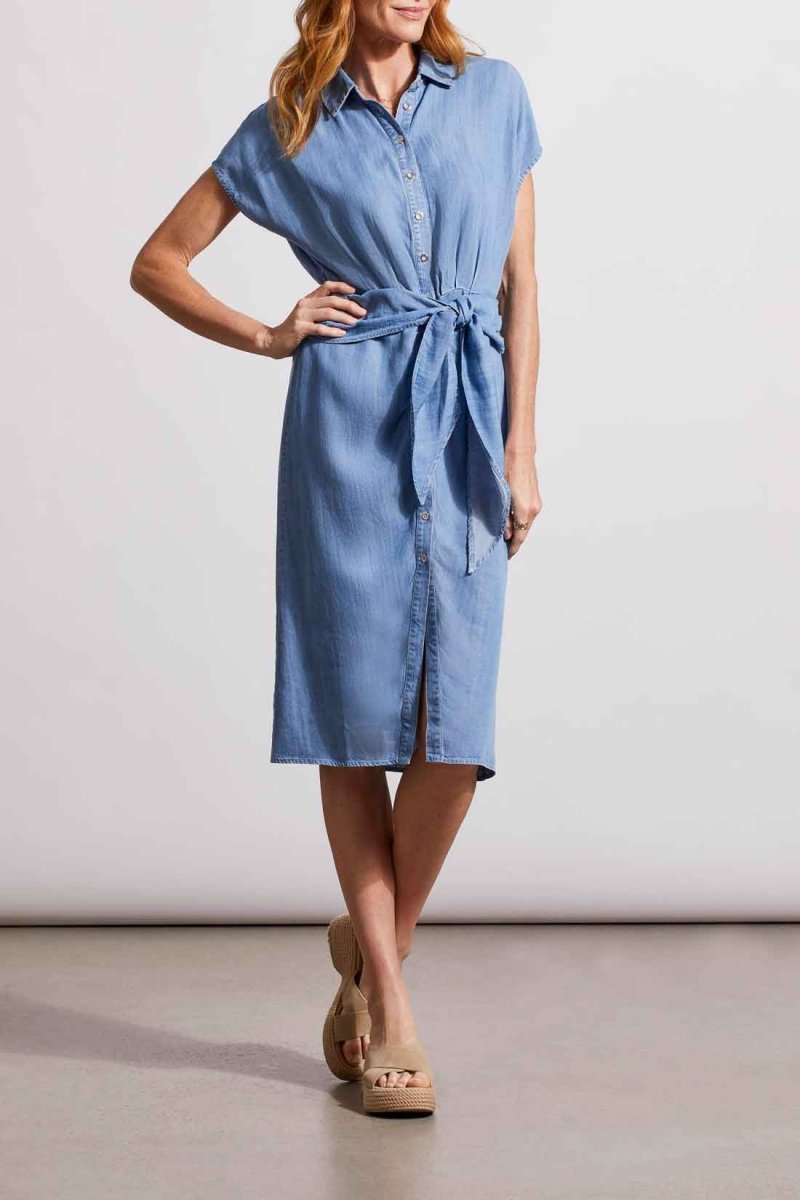 TR5417o Shirt Dress W/ Front Wrap - kc clothing