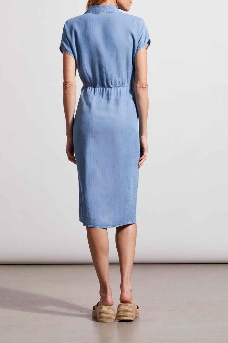 TR5417o Shirt Dress W/ Front Wrap - kc clothing