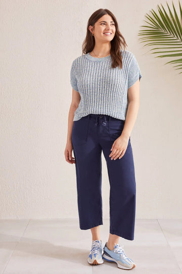 TR5419o Ribbed Sleevless Boat Neck Sweater - kc clothing