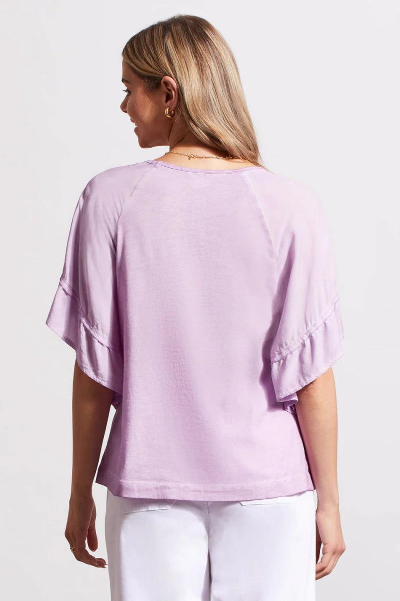 TR5479o V - Neck Raglan Combo Slv Top - kc clothing