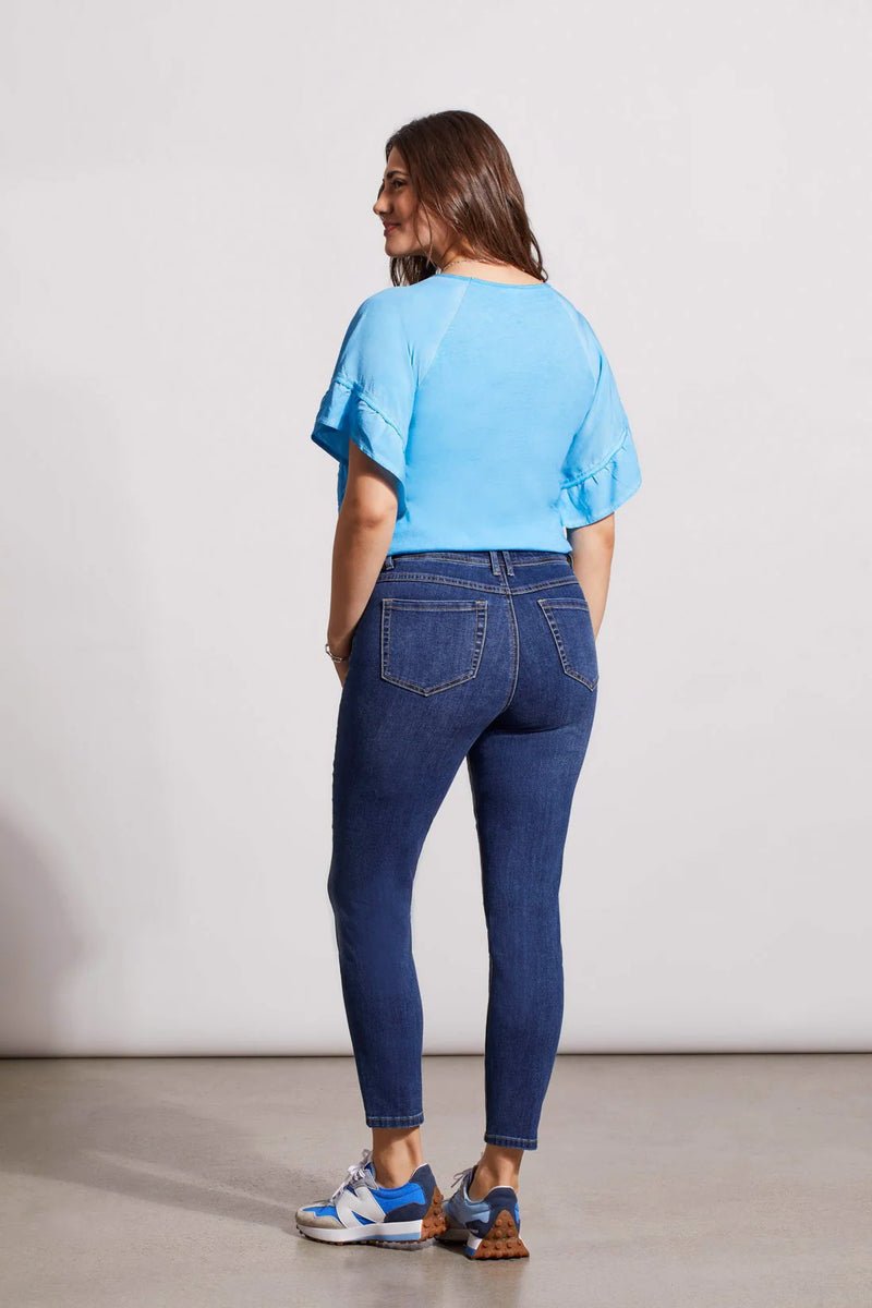 TR5479o V - Neck Raglan Combo Slv Top - kc clothing