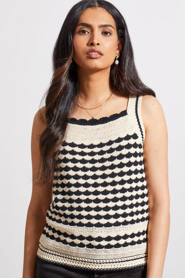 TR5513o Crochet Sweater Tank - kc clothing