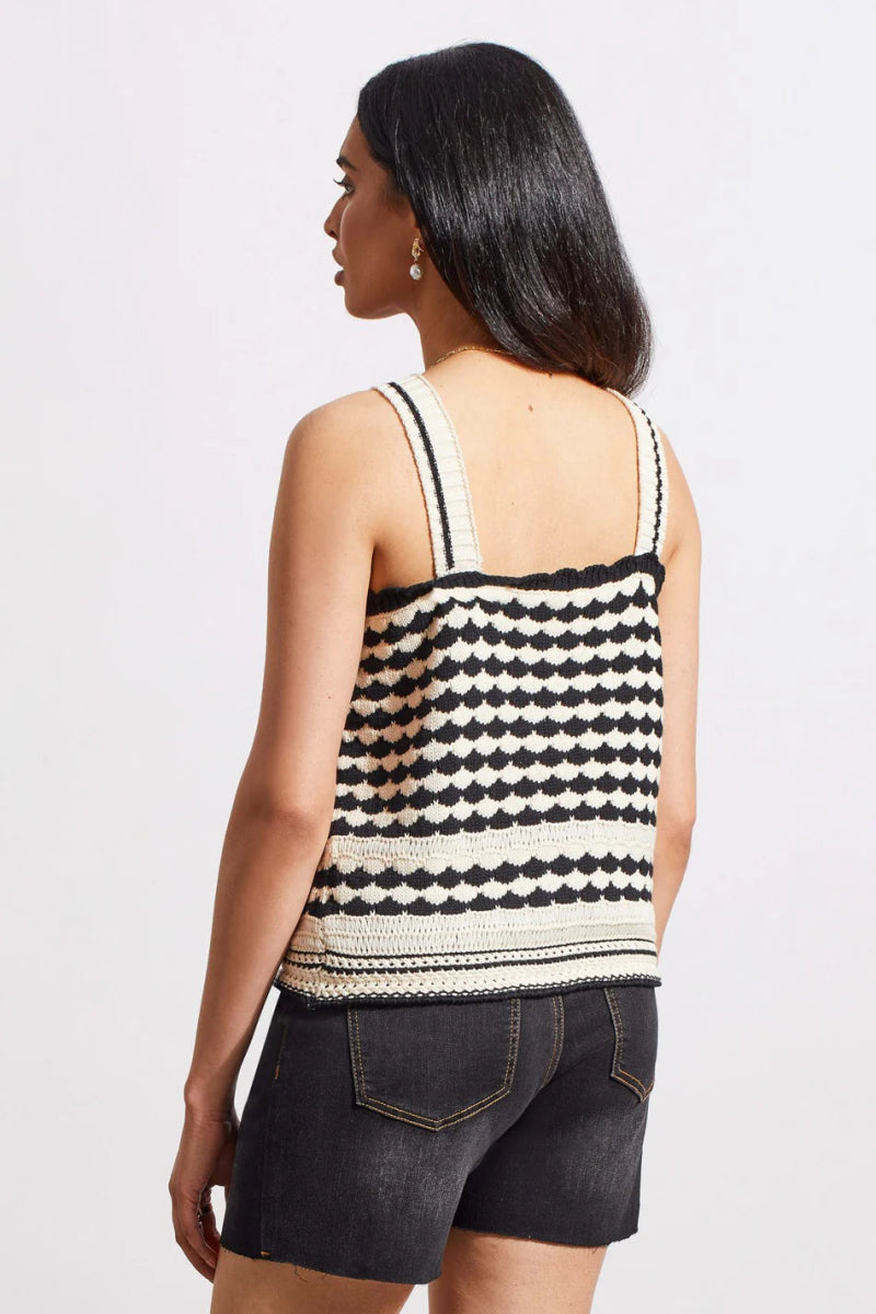TR5513o Crochet Sweater Tank - kc clothing