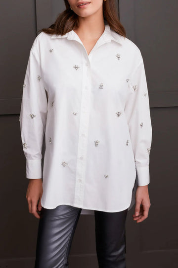TR5663o Embellished Loose Shirt - kc clothing