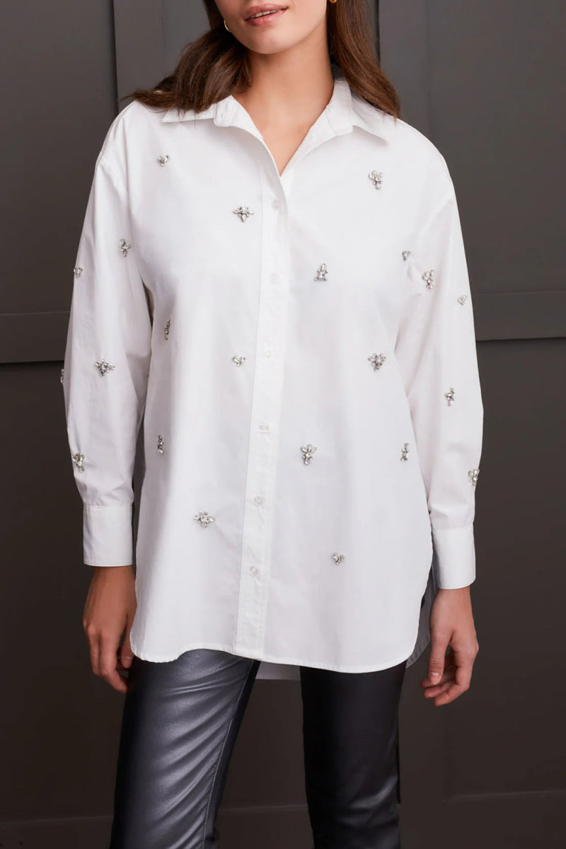 TR5663o Embellished Loose Shirt - kc clothing