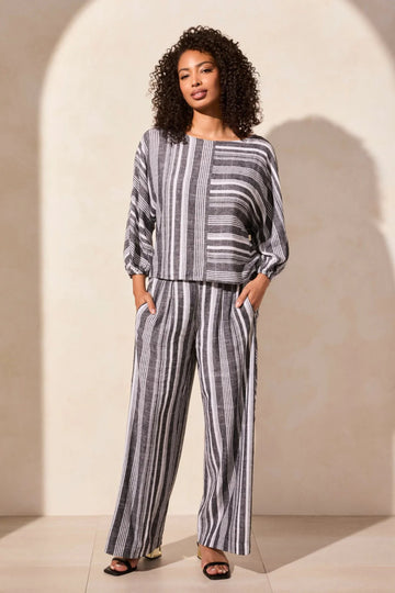 TR5735o Pull On Flowy Wide Leg Pants W/Pockets - kc clothing