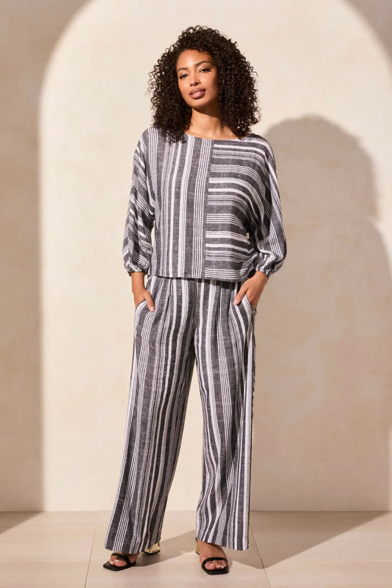 TR5735o Pull On Flowy Wide Leg Pants W/Pockets - kc clothing