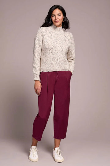 TR5943o Puff Sleeve High Neck Sweater - kc clothing