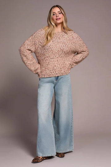 TR5948o Crewneck Puff Sleeve Sweater - kc clothing