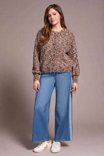 TR5995o Raglan Sleeve Button Front Sweater - kc clothing