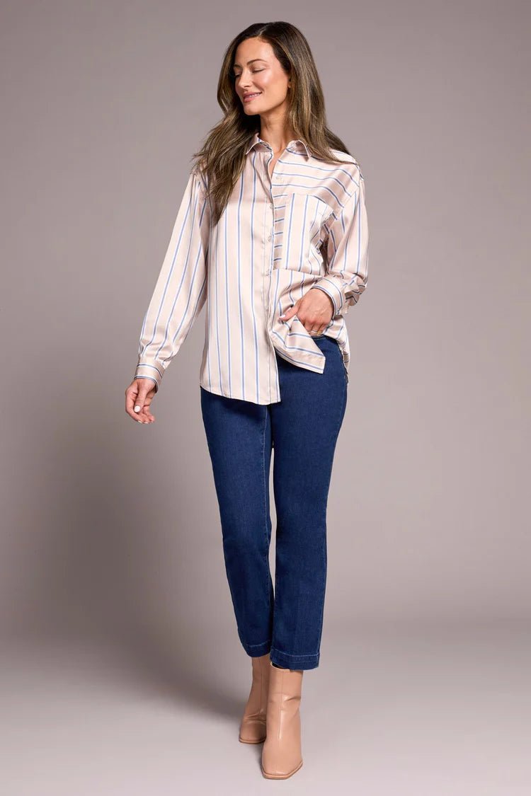 TR6003o Stripe Cut Shirt - kc clothing