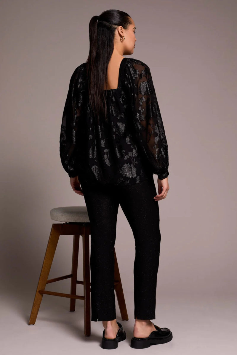 TR6047o Square neck Chiffon Blouse - kc clothing