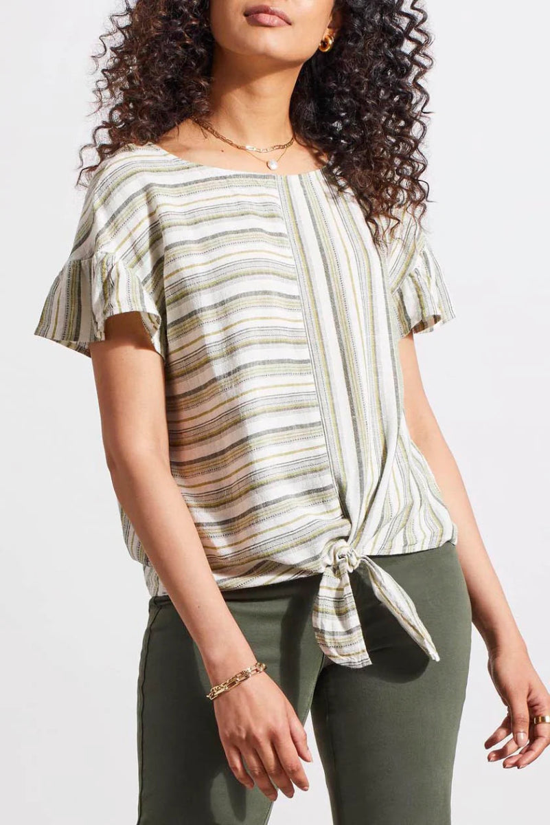 TR7710o Tie Front Blouse - kc clothing