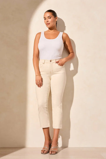 TR7735o Sophia Micro Flare Crop Jeans - kc clothing