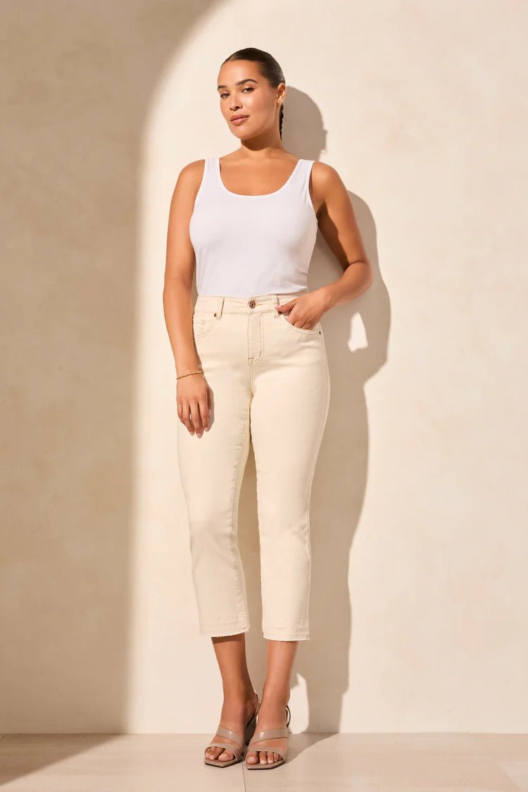 TR7735o Sophia Micro Flare Crop Jeans - kc clothing