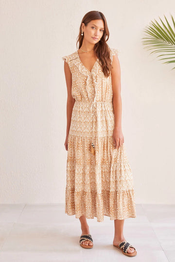 TR888o Lined Combo Print Dress - kc clothing