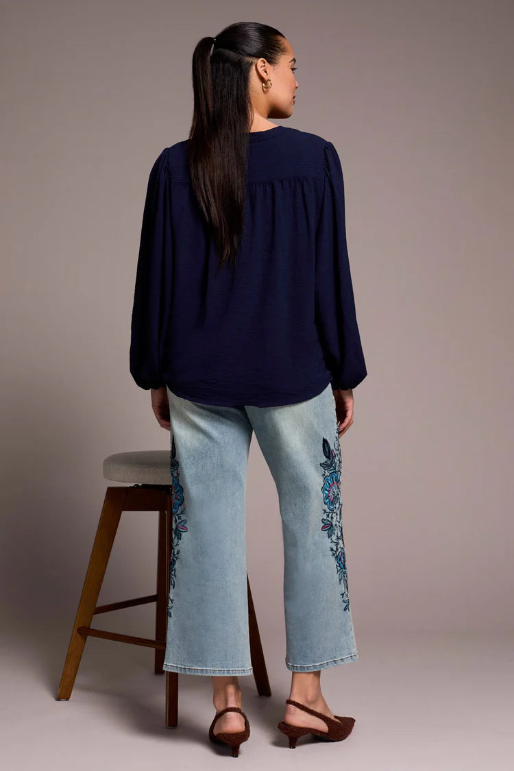 TR5971o L/S Blouse W/Folded Hem