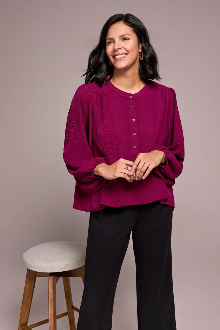 TR5971o L/S Blouse W/Folded Hem