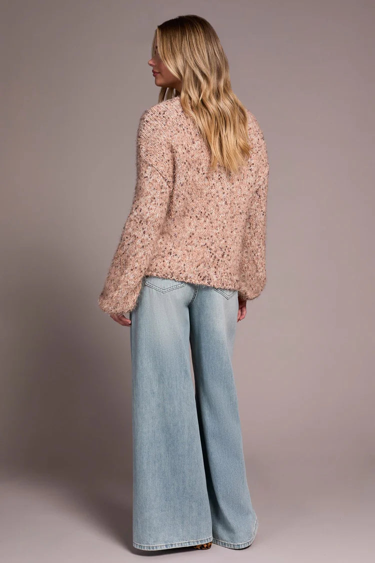 TR5948o Crewneck Puff Sleeve Sweater