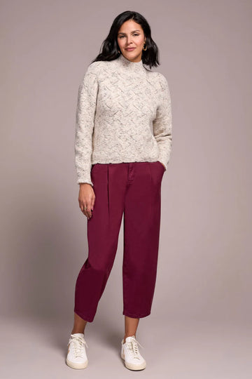 TR5943o Puff Sleeve High Neck Sweater