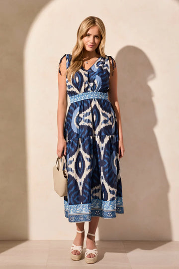 TR877o Border Print Maxi Dress