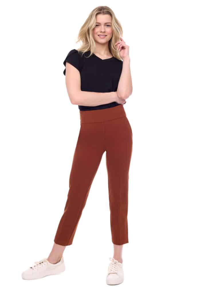 UP67930 Ponte Crop Vent Pant - kc clothing