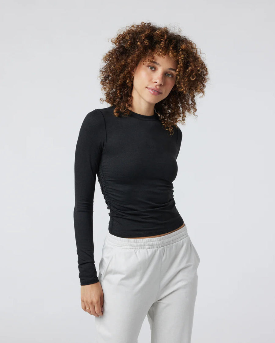 VW1173 L/S Halo Ruched Tee - kc clothing