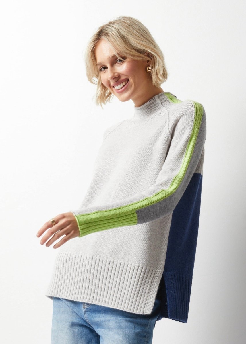 ZP6303 Intarsia Funnel Neck - kc clothing
