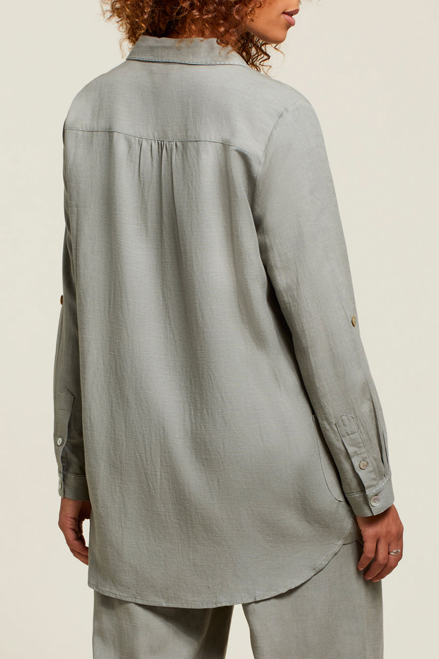 TR1290o Rolled Up Long Sleeve Tunic
