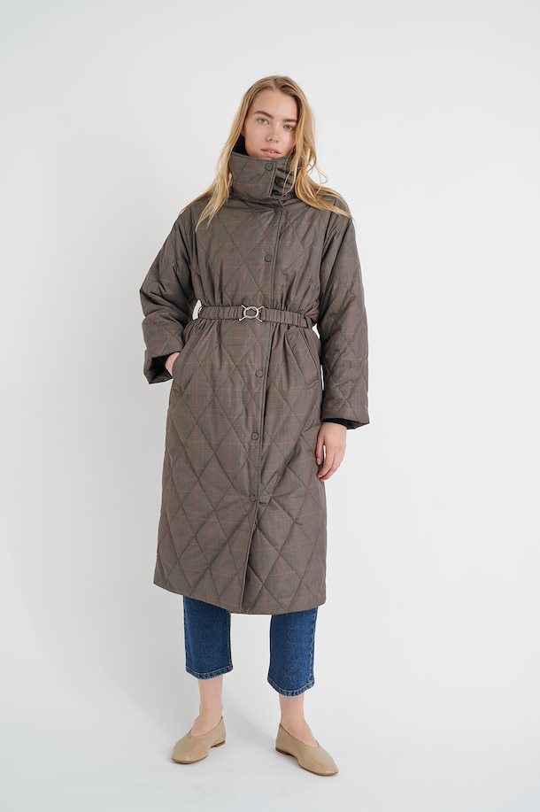 INW30107411 Canja Check Belted Coat